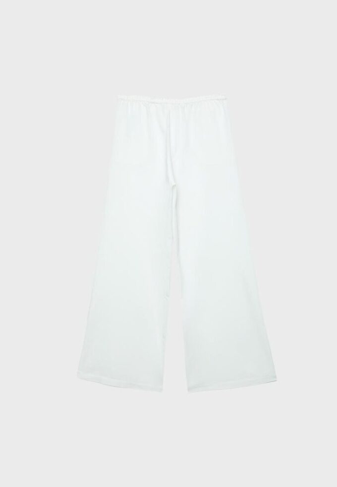 Wide Leg-Hose im Leinen-Look
