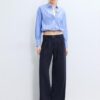 Wide Leg Hosen mit Schnallendetail Wide Leg Hosen mit Schnallendetail
