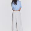 Wide Leg Plüschhose mit Zierdetails