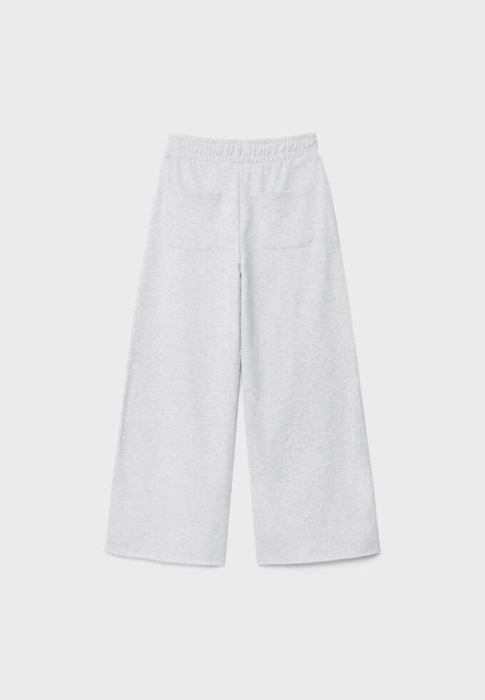Wide Leg Plüschhose mit Zierdetails