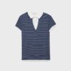 Zeilagiges Kurzarm-Polo-T-Shirt
