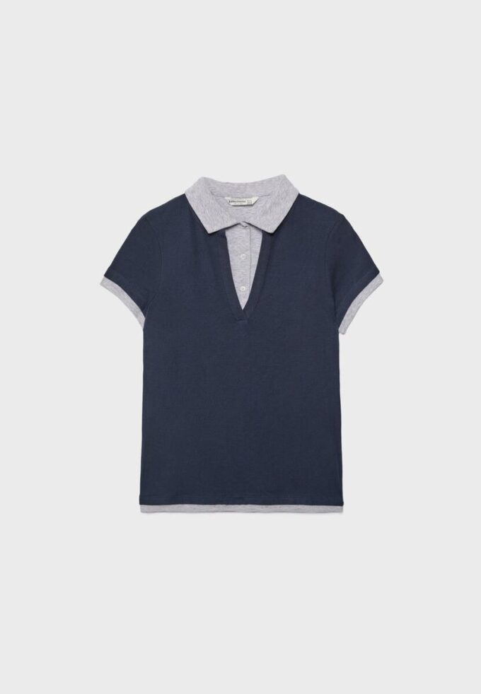 Zeilagiges Kurzarm-Polo-T-Shirt